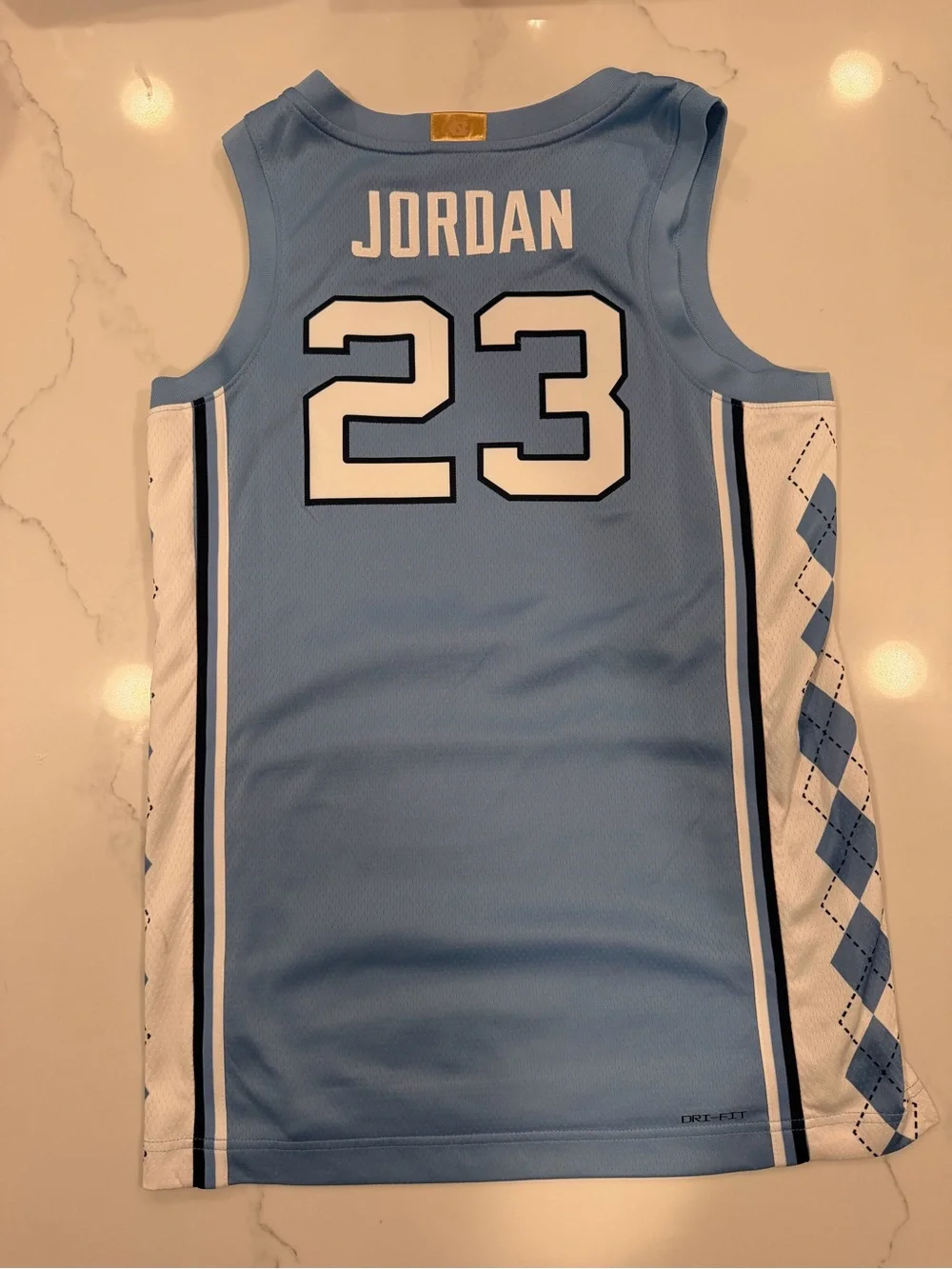 Jordan Nike Elite North Carolina Light Blue Limited Edition Jersey Tag Detail